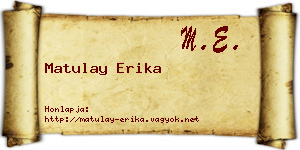 Matulay Erika névjegykártya